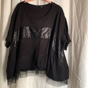 RVN Short Poncho Style Wool Blend Top XS/S